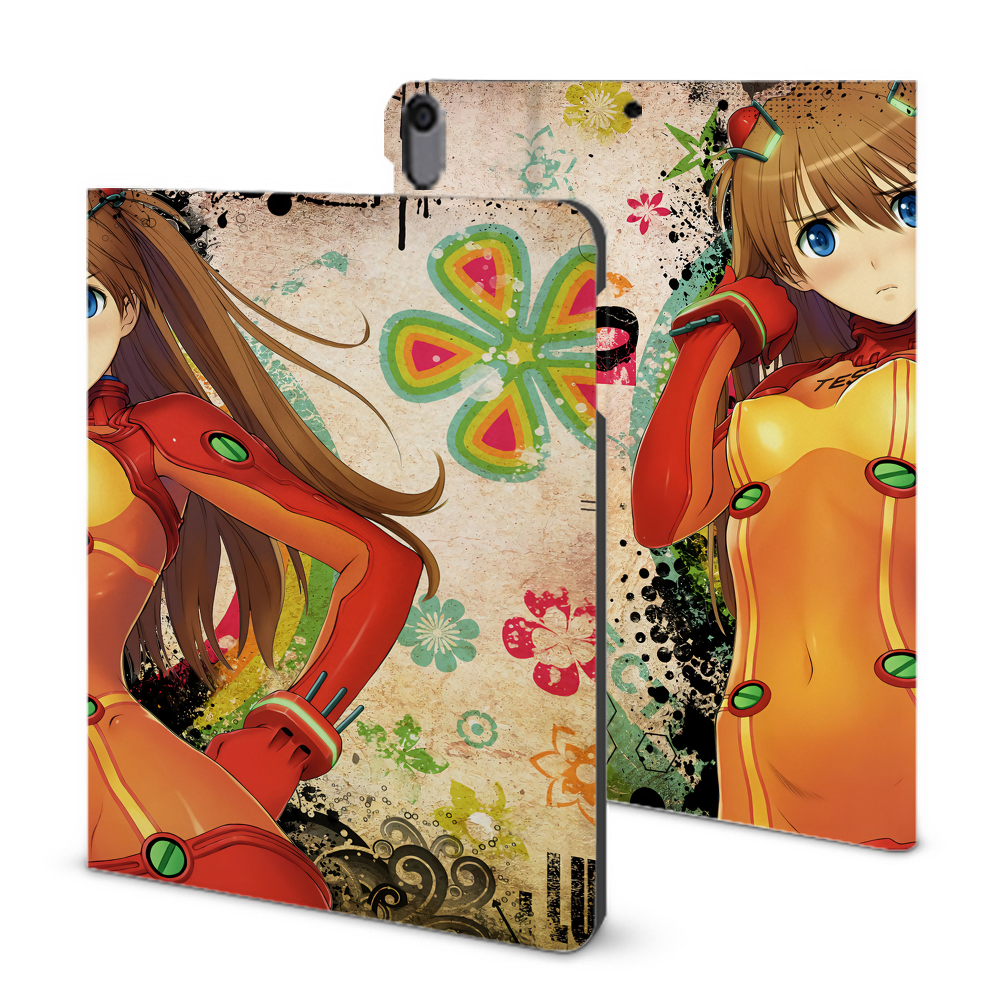 （画像用） EVA 新世紀エヴァンゲリオン IPad ケース ブック型 PUレザー TPU 耐衝撃 軽量 薄型 ペン収納なし 全面保護 IPad 各モデル対応